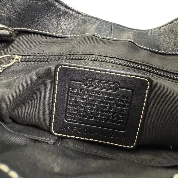 Coach Hampton Jacquard Logo Canvas and Leather Shoulder bag - Picture 12 of 14